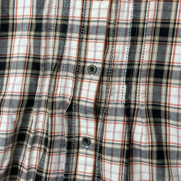 J. Jill Womens Size Large Red / Tan Plaid Long Sleeve Button Down Blouse Top - Picture 8 of 16